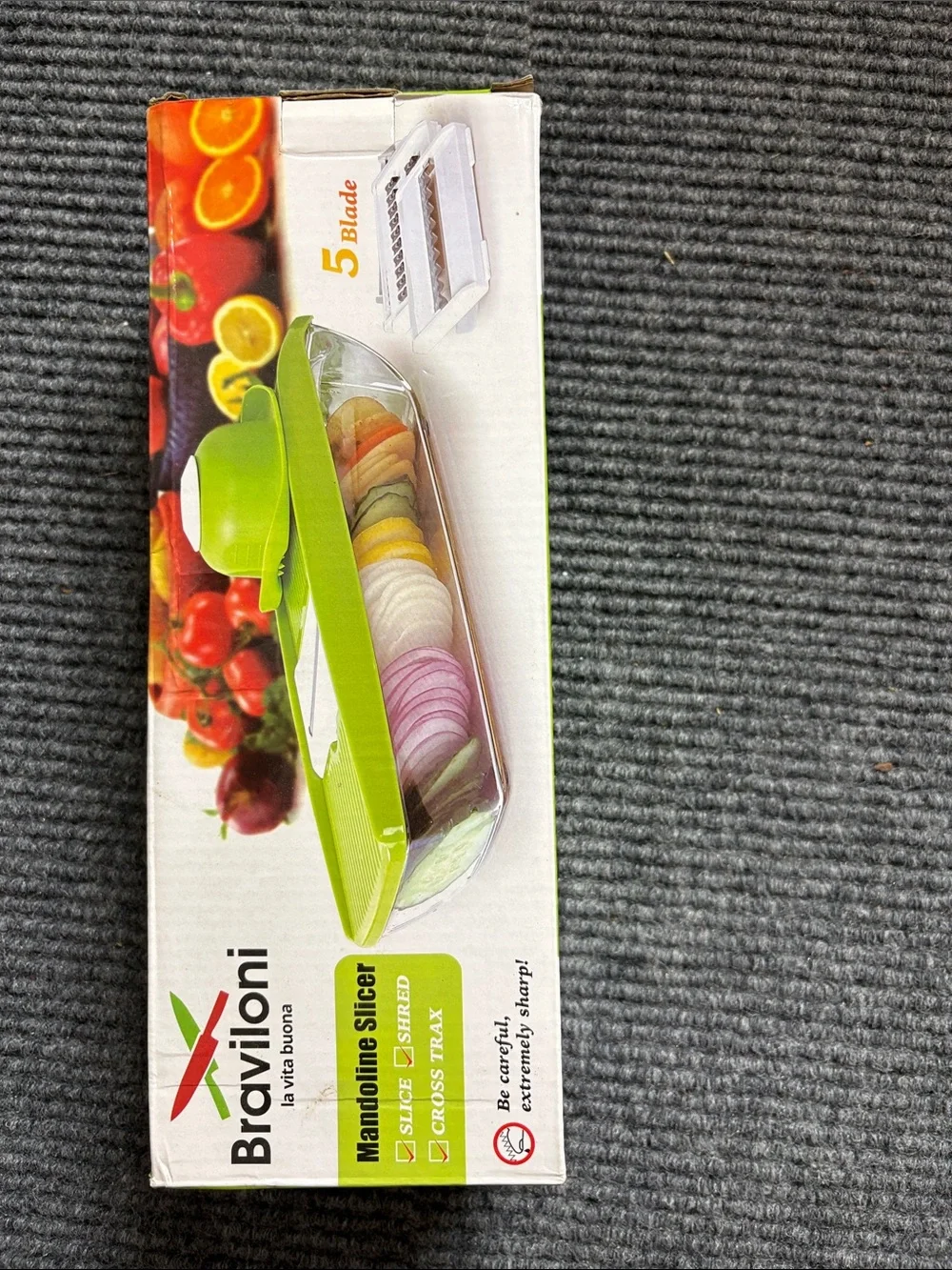 Green Mandoline Slicer with Collection Tray